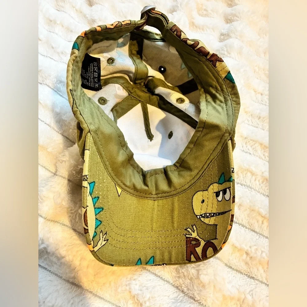 H&M Olive Green Cap with Dinosaur Print